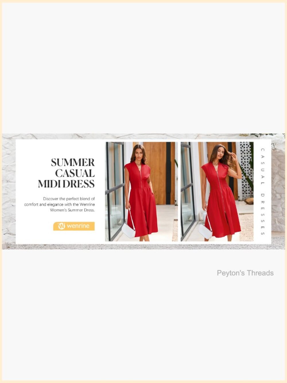Smocked Midi Dress with Cap Sleeves and Zipper - Picture 6 of 7